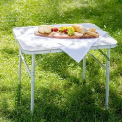 tectake Campingtafel opvouwbaar van aluminium 75x55x68cm, Grijs