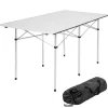 tectake Campingtafel van aluminium met tas 140x70x70cm , Grijs