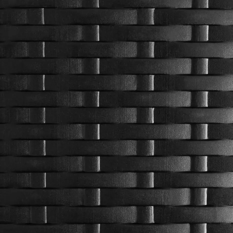 tectake Campingtafelset Vani inklapbaar in wicker-look, Zwart-wicker Look