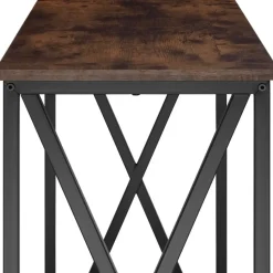 tectake Consoletafel Tacoma 100x35x80,5cm, Industrieel Hout Donker, Rustiek