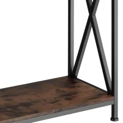 tectake Consoletafel Tacoma 100x35x80,5cm, Industrieel Hout Donker, Rustiek