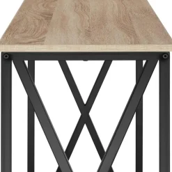 tectake Consoletafel Tacoma 100x35x80,5cm, Industrieel Licht Hout, Eiken Sonoma