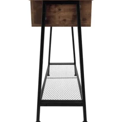 tectake Consoletafel Tralee 100x35x80,5cm, Industrieel Hout Donker, Rustiek