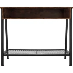 tectake Consoletafel Tralee 100x35x80,5cm, Industrieel Hout Donker, Rustiek