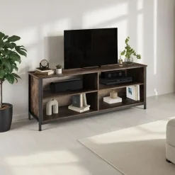 tectake Dressoir Navan 147x41x60,5cm, Industrieel Hout Donker, Rustiek