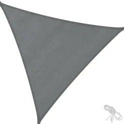tectake Driehoekig zonneluifel van polyethyleen, grijs, Grijs