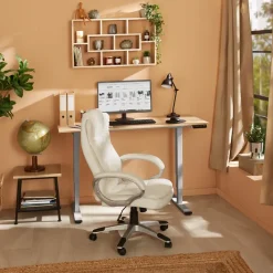 TecTake® Elektrisch In Hoogte Verstelbaar Bureau - Metalen Frame - Grijs