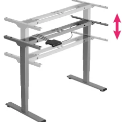 TecTake® Elektrisch In Hoogte Verstelbaar Bureau - Metalen Frame - Grijs