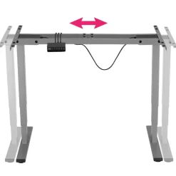 TecTake® Elektrisch In Hoogte Verstelbaar Bureau - Metalen Frame - Grijs