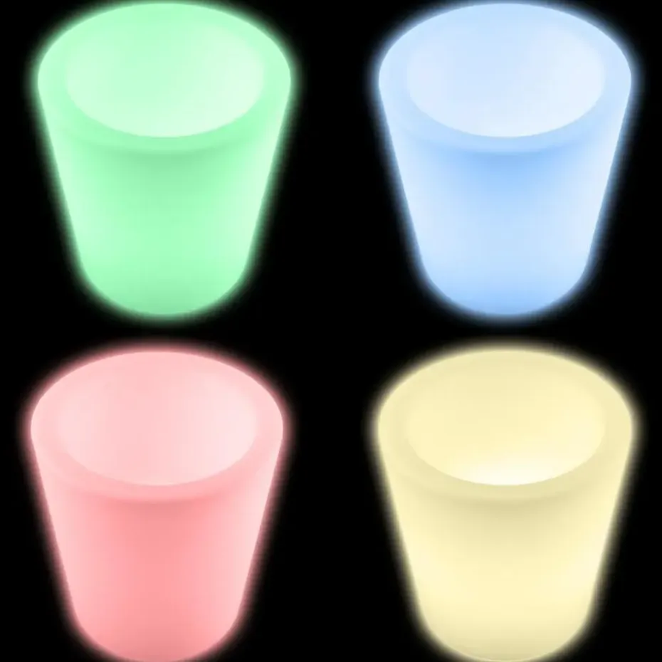 tectake Flessenkoeler Luminous Curve Cooler, LED, met afstandsbediening, Wit