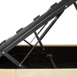 tectake Gestoffeerd bed met LED & opbergruimte, 120 x 200 cm, Beige