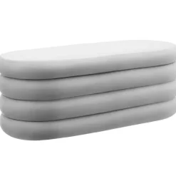 tectake Gestoffeerde zitbank Altu met veel opbergruimte, Fluweellook Grijs