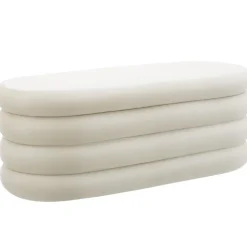 tectake Gestoffeerde zitbank Altu met veel opbergruimte, Fluweellook Crèmewit