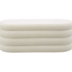 tectake Gestoffeerde zitbank Altu met veel opbergruimte, Bouclé Crèmewit