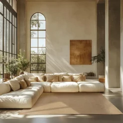 tectake® Gevlochten vloerkleed Vibe van jute, boho-stijl 200 x 290 cm