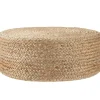 tectake Handgemaakte poef Banno Elipse van jute, rond, boho-stijl, Beige