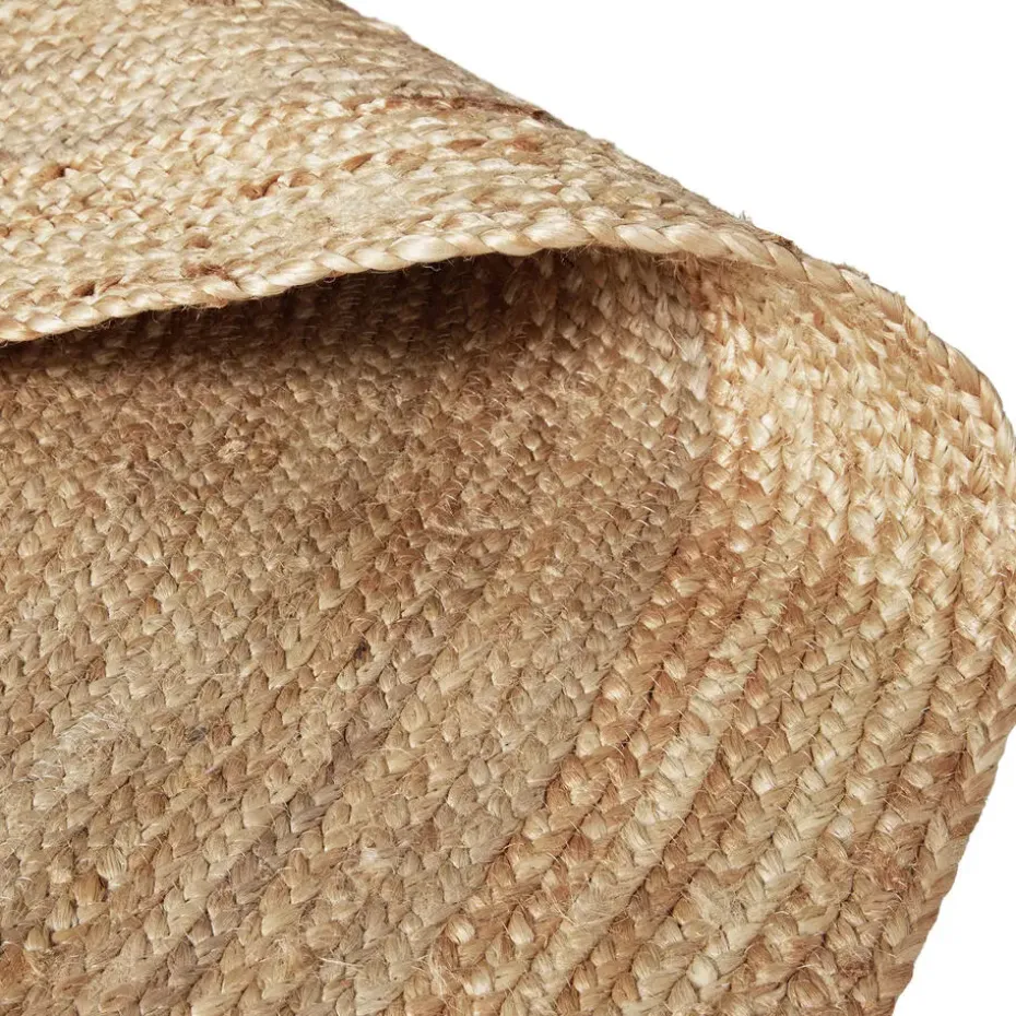 tectake® Handgeweven tapijt Glim van jute, boho-stijl, rond Ø 200 cm