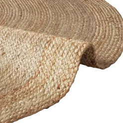 tectake® Handgeweven tapijt Glim van jute, boho-stijl, rond Ø 200 cm