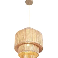tectake Hanglamp Allegra van jute in boho-stijl, 40W, Natuur