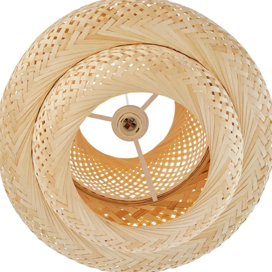 tectake Hanglamp Lignea Lux van bamboe, in boho-stijl, 40W, Bruin