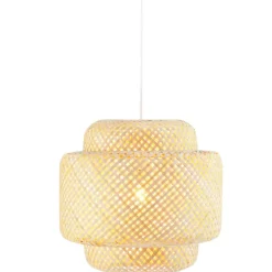 tectake Hanglamp Lignea Lux van bamboe, in boho-stijl, 40W, Bruin