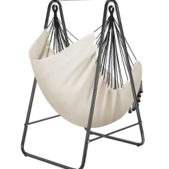 tectake Hangstoel Alison, boho-stijl, draagkracht 160kg, Beige