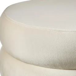 tectake Hocker Altu, gestoffeerd, opbergruimte, Fluweellook Crèmewit