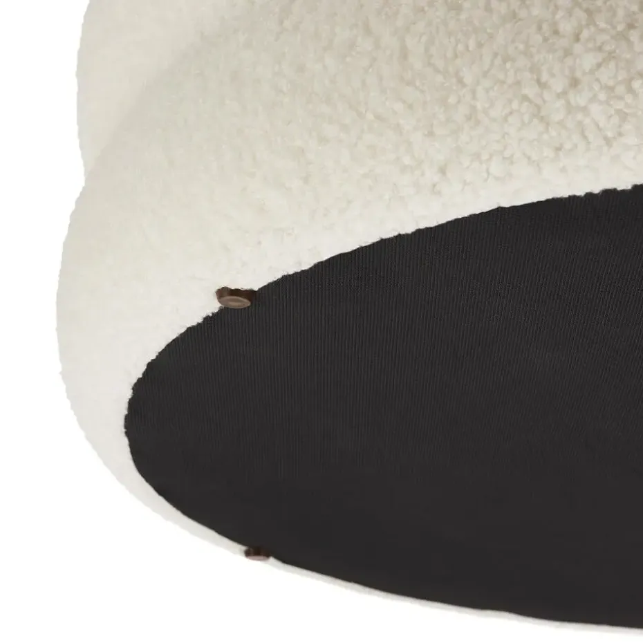 tectake Hocker Altu XL, gestoffeerd, opbergruimte, Bouclé Crèmewit