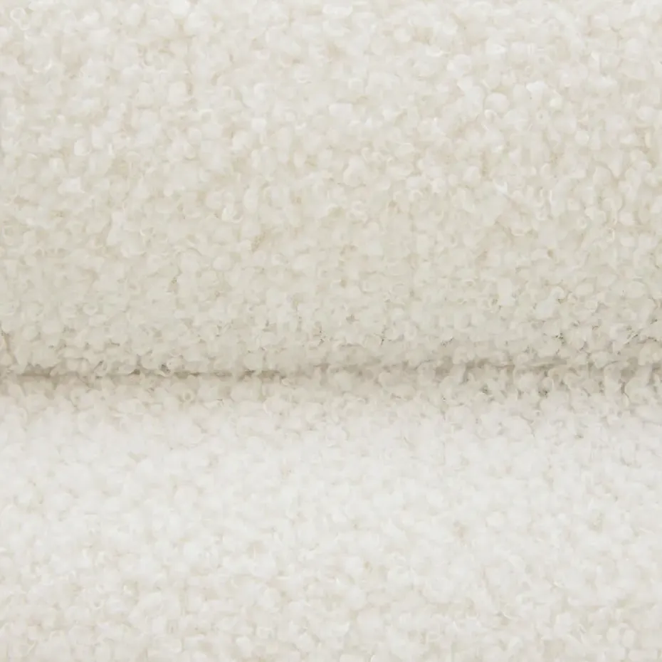 tectake Hocker Altu XL, gestoffeerd, opbergruimte, Bouclé Crèmewit