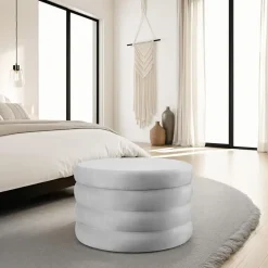 tectake Hocker Altu XL, gestoffeerd, opbergruimte, Fluweellook Grijs