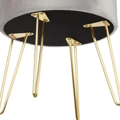 tectake Hocker Ava gestoffeerd in fluweellook 300kg met opbergruimte