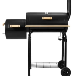 tectake Houtskool barbecue Smoker met thermometer, Zwart