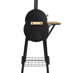 tectake Houtskool barbecue Smoker met thermometer, Zwart