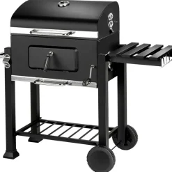 tectake Houtskoolbarbecue in hoogte verstelbaar, Zwart