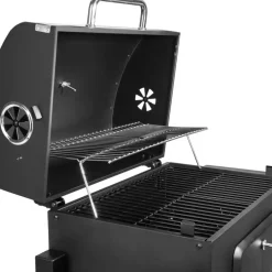 tectake Houtskoolbarbecue in hoogte verstelbaar, Zwart