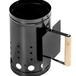 tectake Houtskoolstarter met hitteschild, Zwart