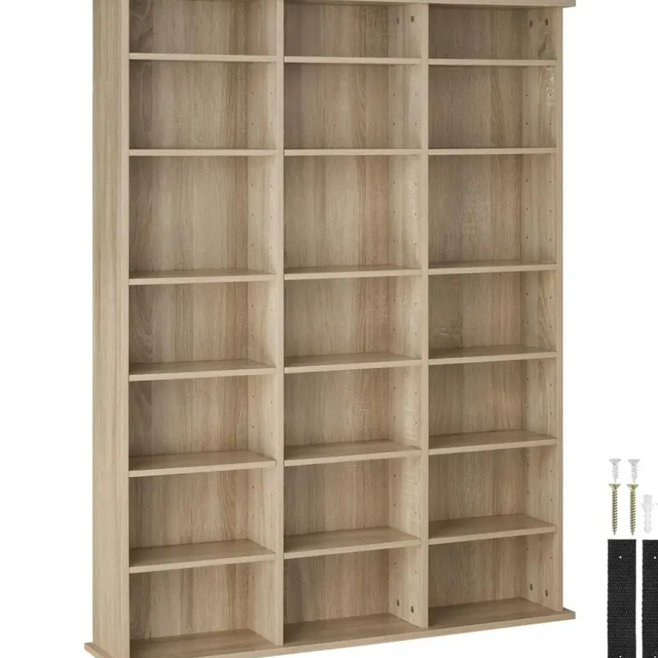tectake Kast Stevie 105,5x19x136,5cm, Licht Hout, Eiken Sonoma