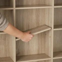 tectake Kast Stevie 105,5x19x136,5cm, Licht Hout, Eiken Sonoma