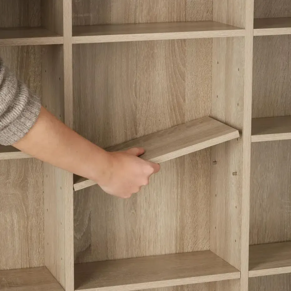 tectake Kast Stevie 105,5x19x136,5cm, Licht Hout, Eiken Sonoma