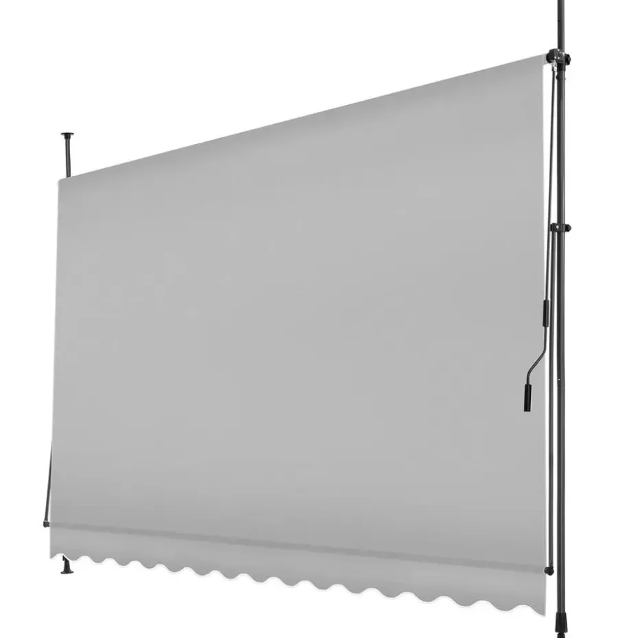 tectake Klemluifel met zwengel, in hoogte verstelbaar, Lichtgrijs