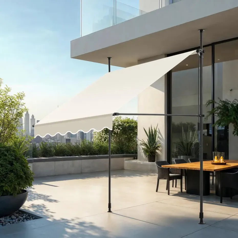 tectake Klemluifel met zwengel, in hoogte verstelbaar, Beige