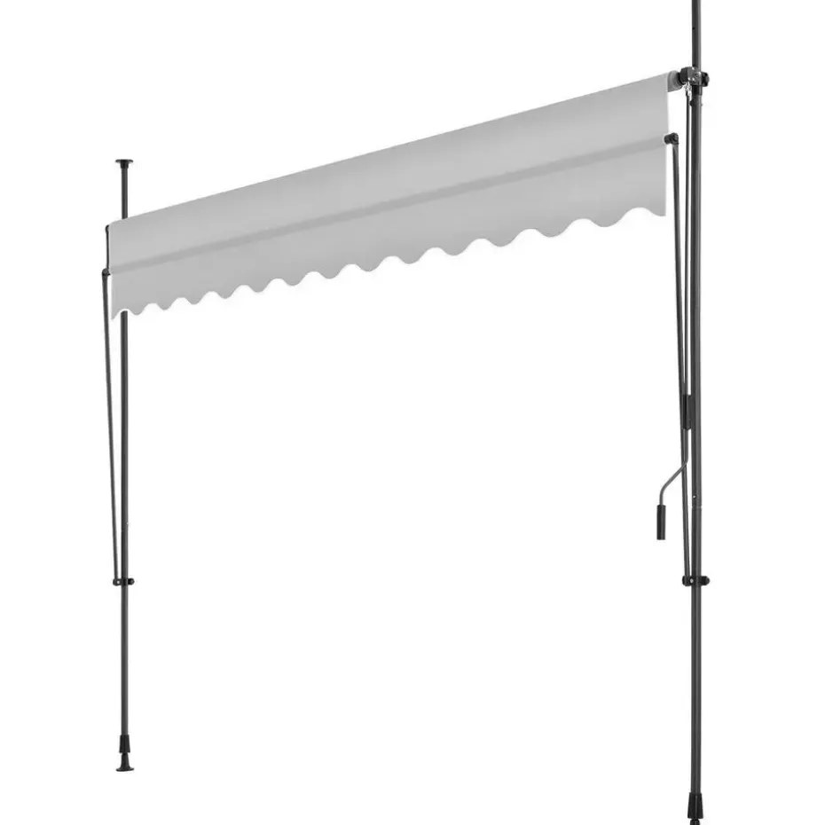tectake Klemluifel met zwengel, in hoogte verstelbaar, Lichtgrijs