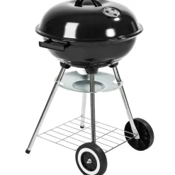 tectake Kogelbarbecue met wielen Ø 41,5cm , Zwart