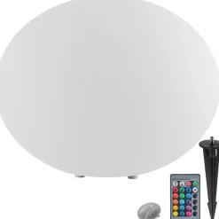 tectake Kogellamp Luminous Eye, LED, met afstandsbediening, Wit