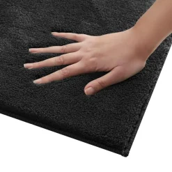 tectake® Kortpolig vloerkleed Soft Zone 160 x 230 cm - Zwart