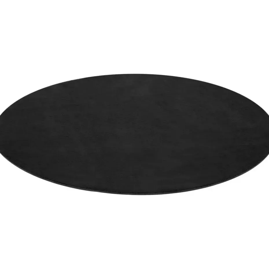tectake® Kortpolig vloerkleed Soft Zone Ø 120 cm - Zwart