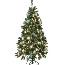 tectake Kunstkerstboom met spuitgegoten metalen standaard, Groen