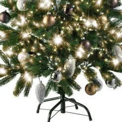 tectake Kunstkerstboom met spuitgegoten metalen standaard, Groen