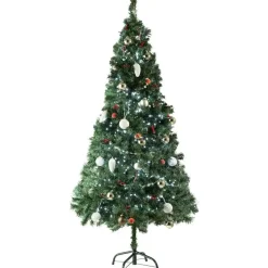 tectake Kunstkerstboom met groene metalen standaard , Groen
