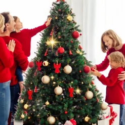 tectake Kunstkerstboom met spuitgegoten metalen standaard, Groen